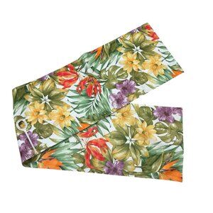 68" Outdoor Tropical Floral Patio Table Umbrella Hole Vacation Home Table Runner